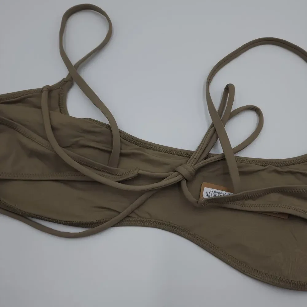SKIMS Signature Micro Scoop Bikini Top in Desert Size 4X